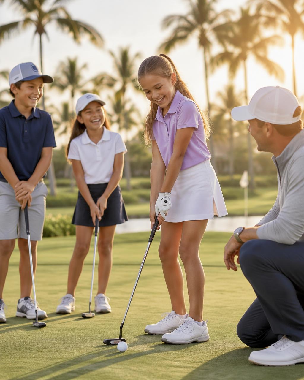 Kids learning golf in Miami